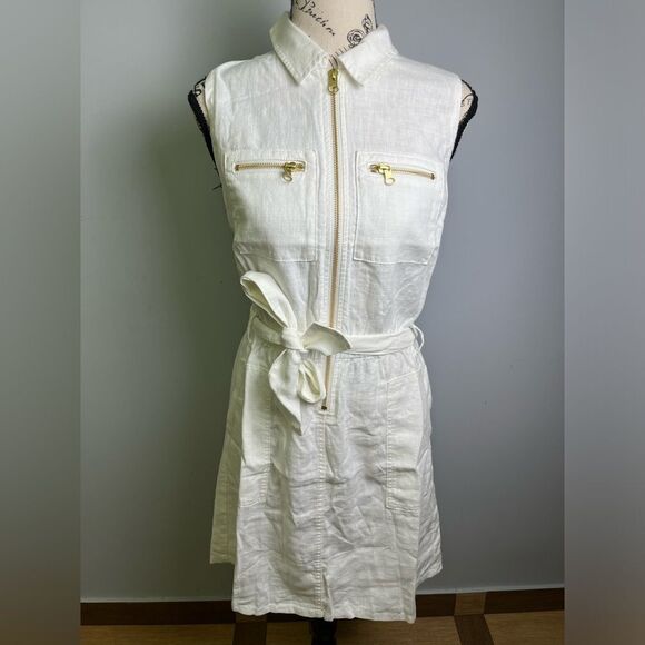 J.Crew Zip-front linen-blend dress NWT Size 0 - Picture 6 of 11